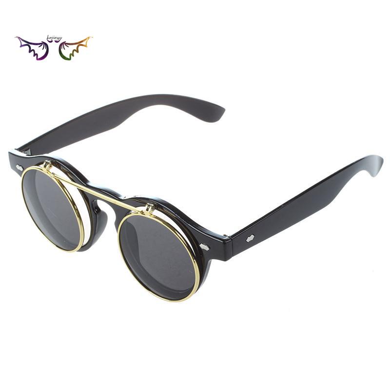 Cute Uni Goth Goggles Glasses Retro Flip Up Round Sunglasses Shopee Philippines 