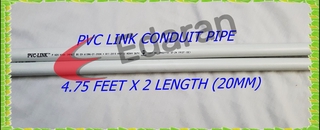 (9.5 FEET) PVC-LINK PVC CONDUIT PIPE - (20MM / 3/4” OR 25MM / 1”) - 4.75 FEET x 2 LENGTH (SIRIM APPR #5