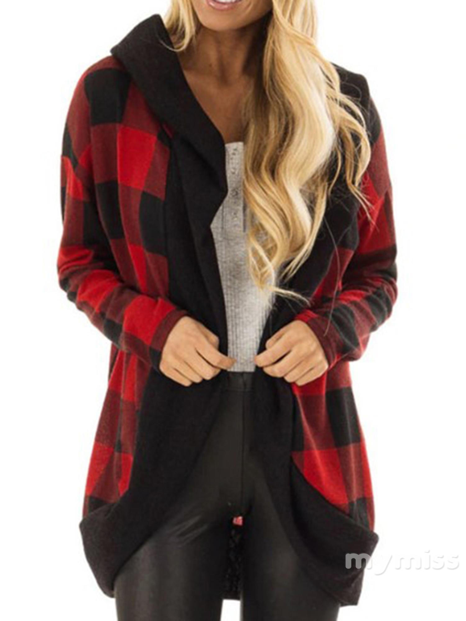 red black plaid cardigan