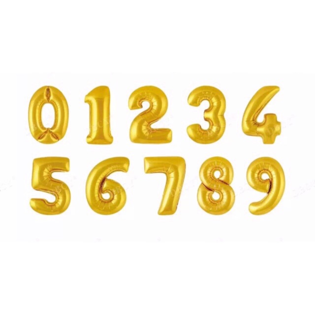 16” Foil Number Balloons GOLD (per 