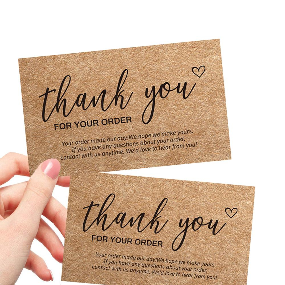 30pcs Thank You for Your Order Cards Kraft Paper Thanks Greeting Card ...