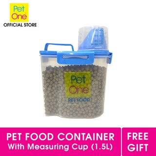 Pet One Dog & Cat Food Container with Measuring Cup (Pet Food Storage) 1.5L [NOT FOR SALE]