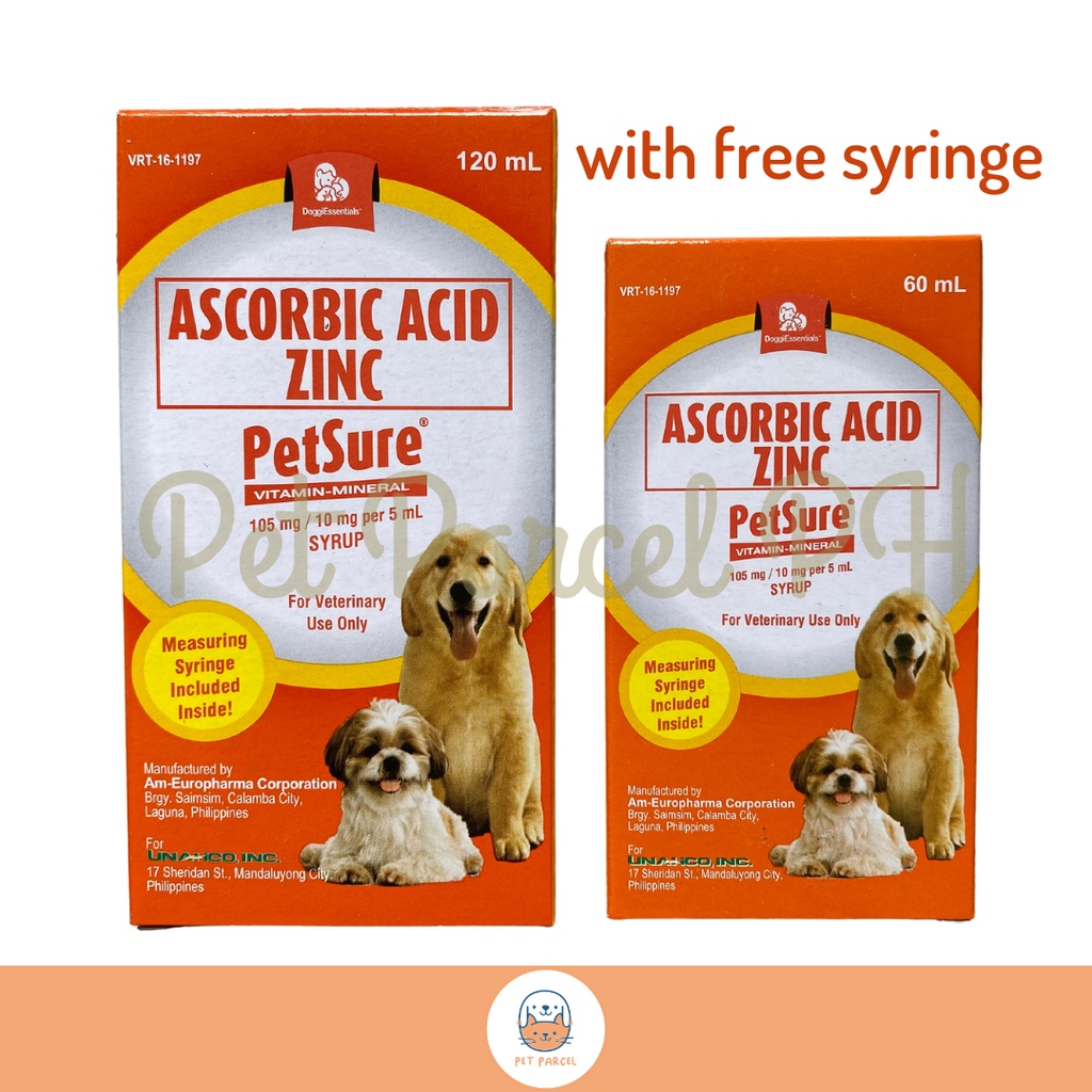 PetSure Syrup Vitamin C + Zinc for Dogs 60 ml & 120ml Shopee Philippines