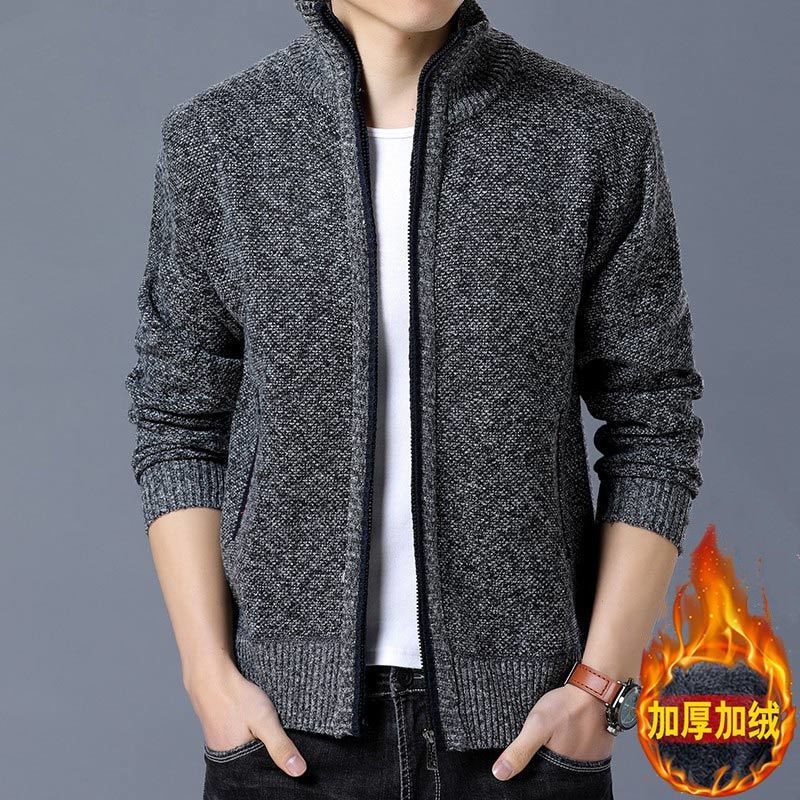 stand collar cardigan