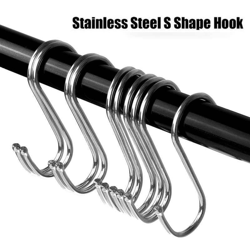 10PCS Stainless Steel S Hook S Shaped Heavy Duty Hanging Sturdy Metal Hooks for Clothes & Towel Bathroom and Bedroom Office Workshop Hanging Hangers Hooks with Round Ball Ends for Home Kitchen 