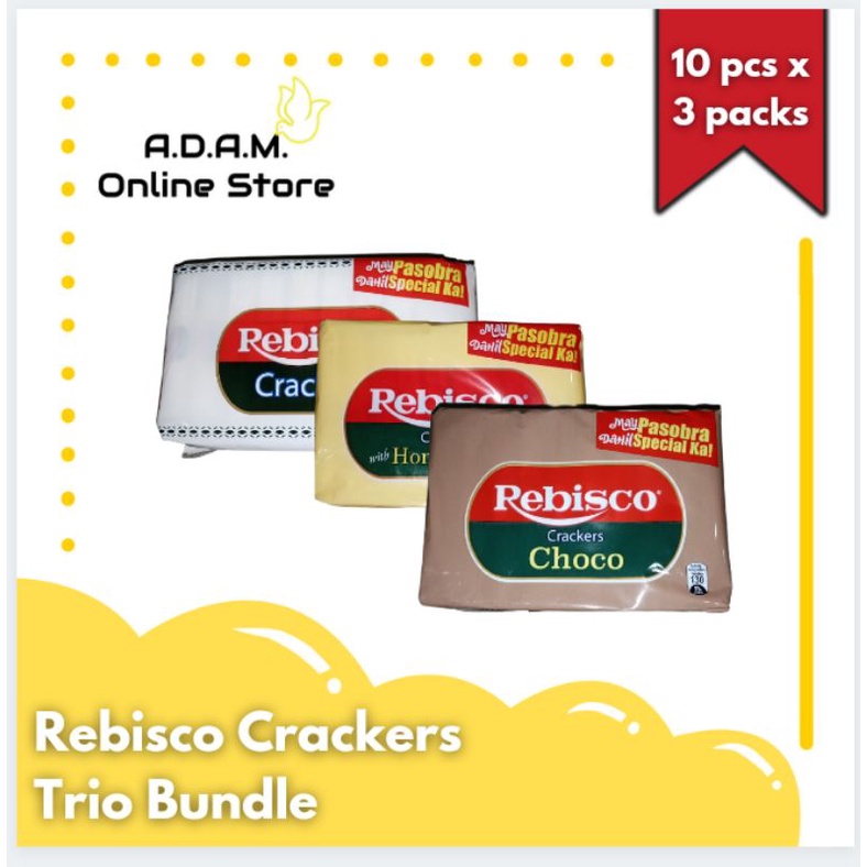 REBISCO CRACKERS TRIO BUNDLE (Plain, Honey Butter, & Choco) Shopee
