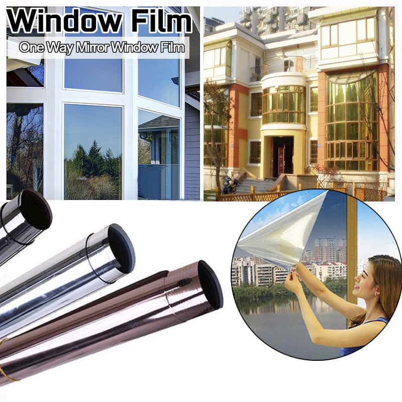 Blue Chrome Window Tint One Way Mirror Film UV Heat Reflective Home Office #11 
