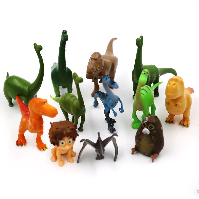12pcs The Good Dinosaur Cake Topper Figure Toys Arlo Spot Budda Ramsey Kids Toy 