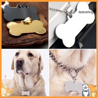 Ten_Cute Personalized Engraved Stainless Steel Dog Cat Pet ID Name Blank Bone Tag