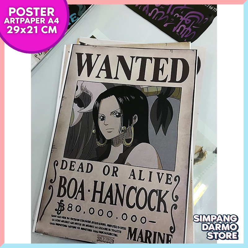 One Piece Poster Boa Hancock Pirate Marine Pirate Wanted Straw Hat S Latest Wanted Bounty Shopee Philippines