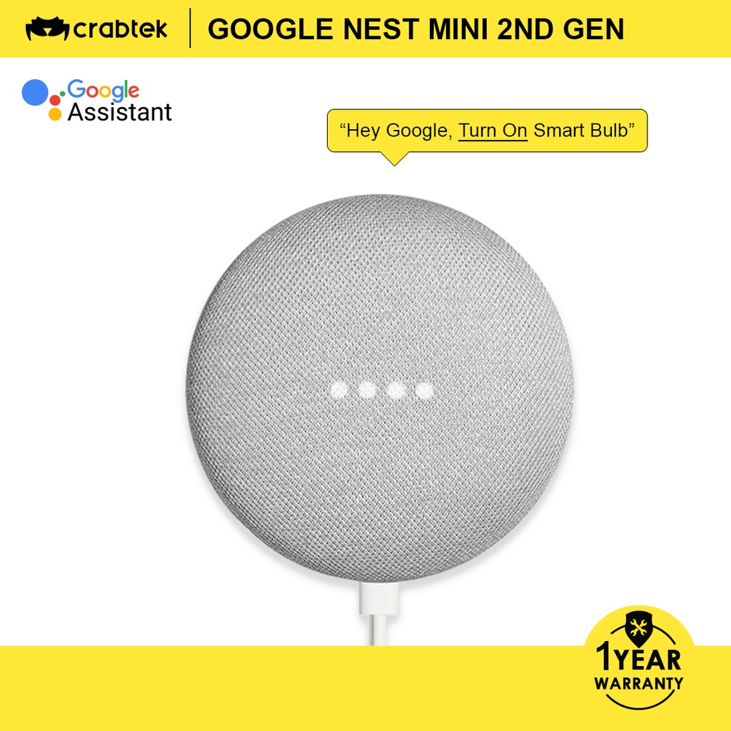 Google Nest Mini - Smart Speaker By 2nd Gen Home (Chalk) | Shopee ...