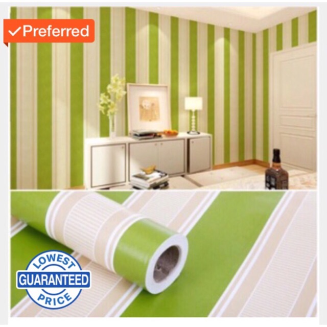 Wallpaper Green Stripes