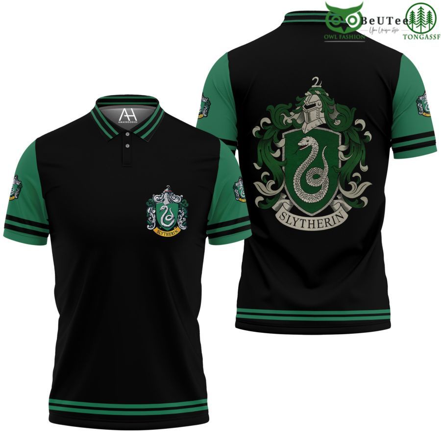 Slytherin Logo House Harry Potter Magic School Polo Shirt jersey