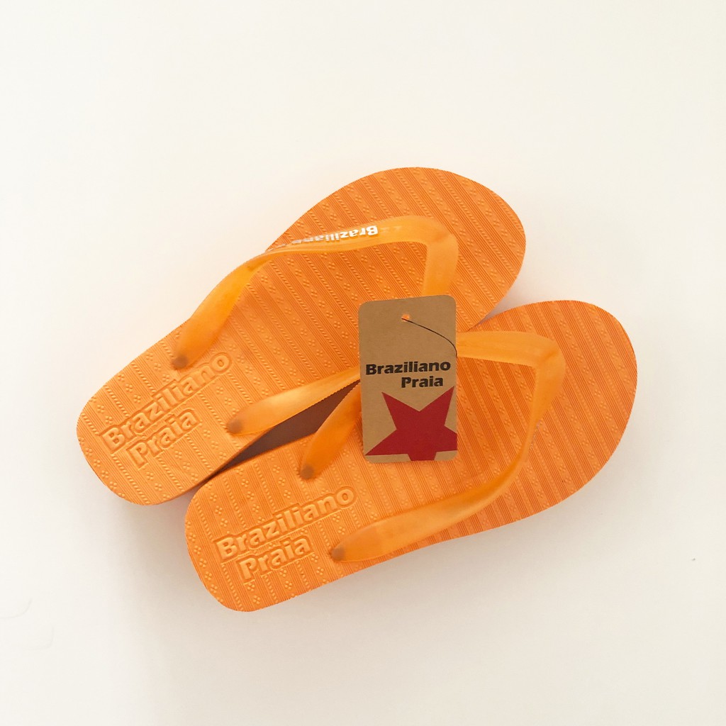 orange platform flip flops
