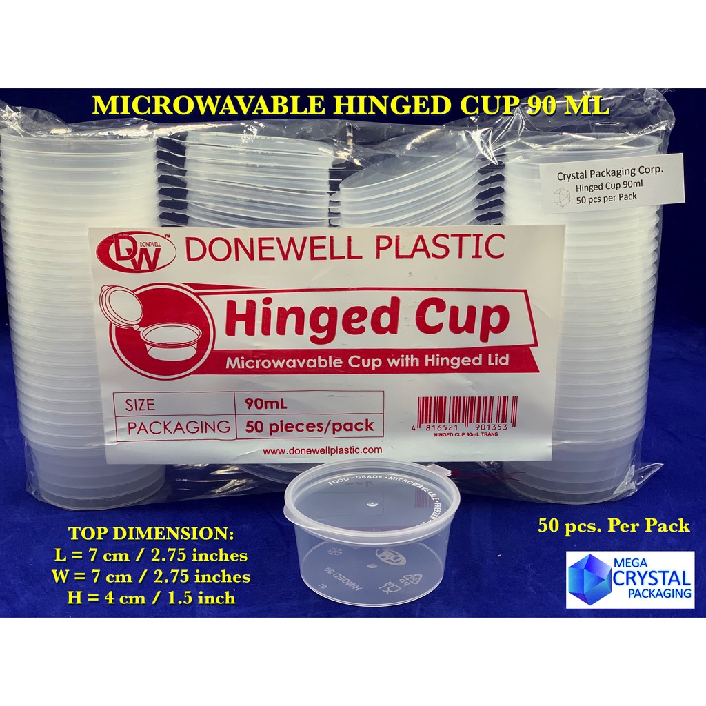 Donewell / Fas Pack Microwavable Cup with Hinged Lid 90 ml ( 50 pcs. Per Pack ) Shopee Philippines