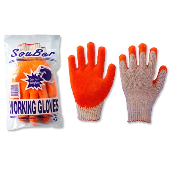 orange gloves