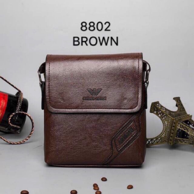 Emi-#8802 Armani Fashion PU Leather Sling Bag For Men Shoulder Bag | Shopee  Philippines