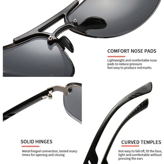 PTQ Sunglasses UV400 Protection Rimless Sunglasses Polarized Sunglasses Men's Driving Sunglasses Eyewear #7
