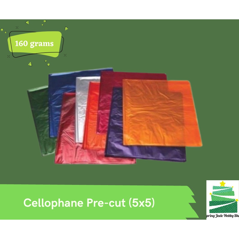 Spring Jade PreCut Colored Plastic Cellophane for Gift WrappingCandy WrappingYema Wrapping