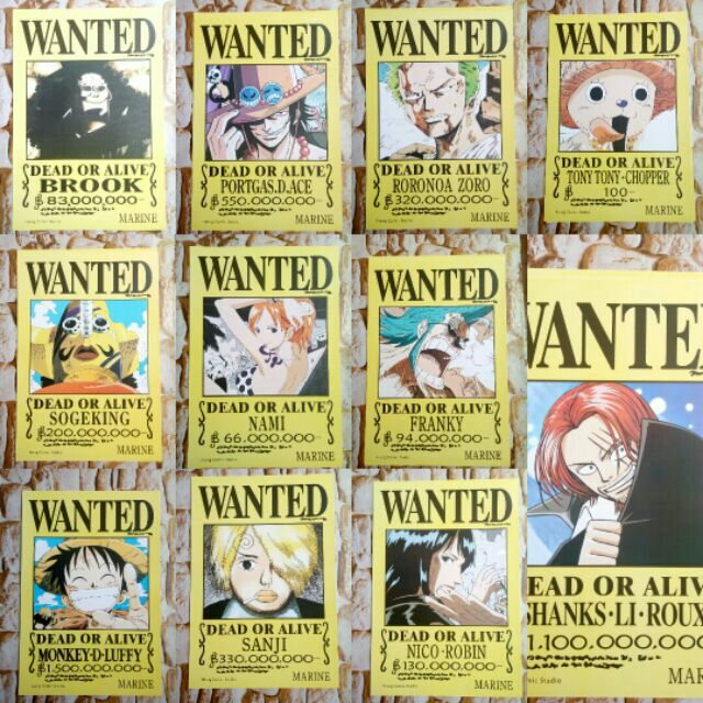 Super Sale One Piece Wanted Poster 11pcs In A Set Shopee Philippines