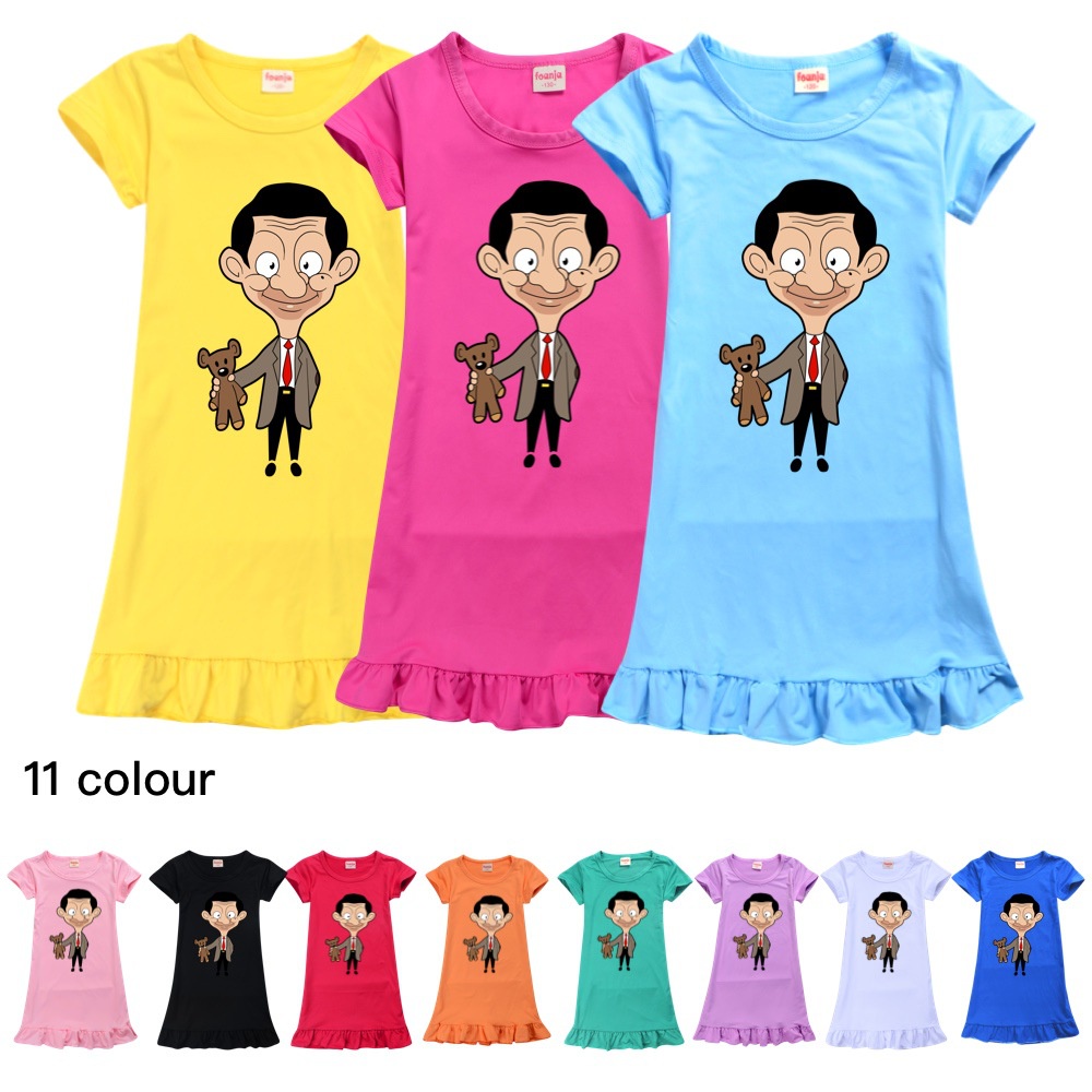 Baju Mr. Bean Summer hot sale children's casual pajamas dresses, children's loose party dresses, chi