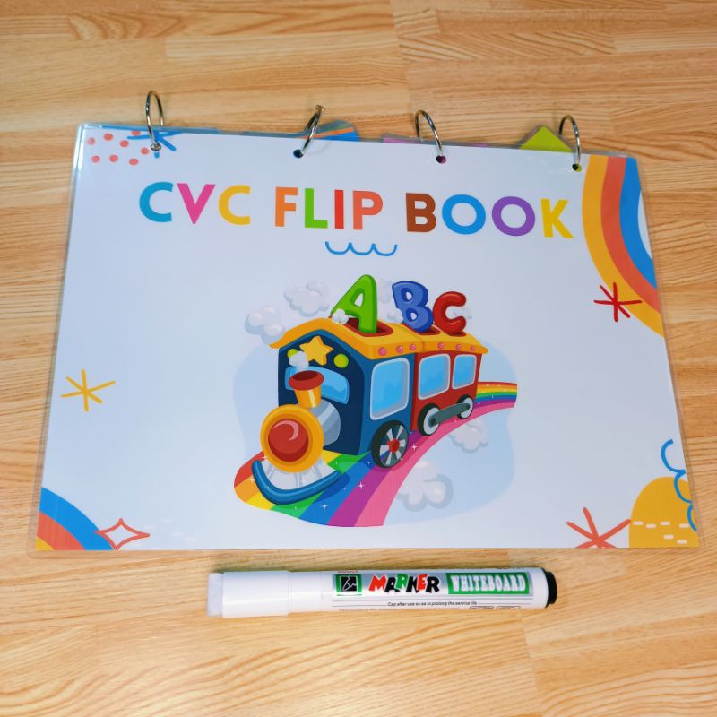 cvc-word-builder-flip-book-laminated-educational-reading-material-level-1-consonant-vowels