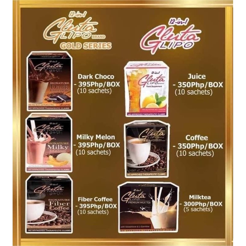 glutalipo coffee juice dark choco fiber all variants available Shopee