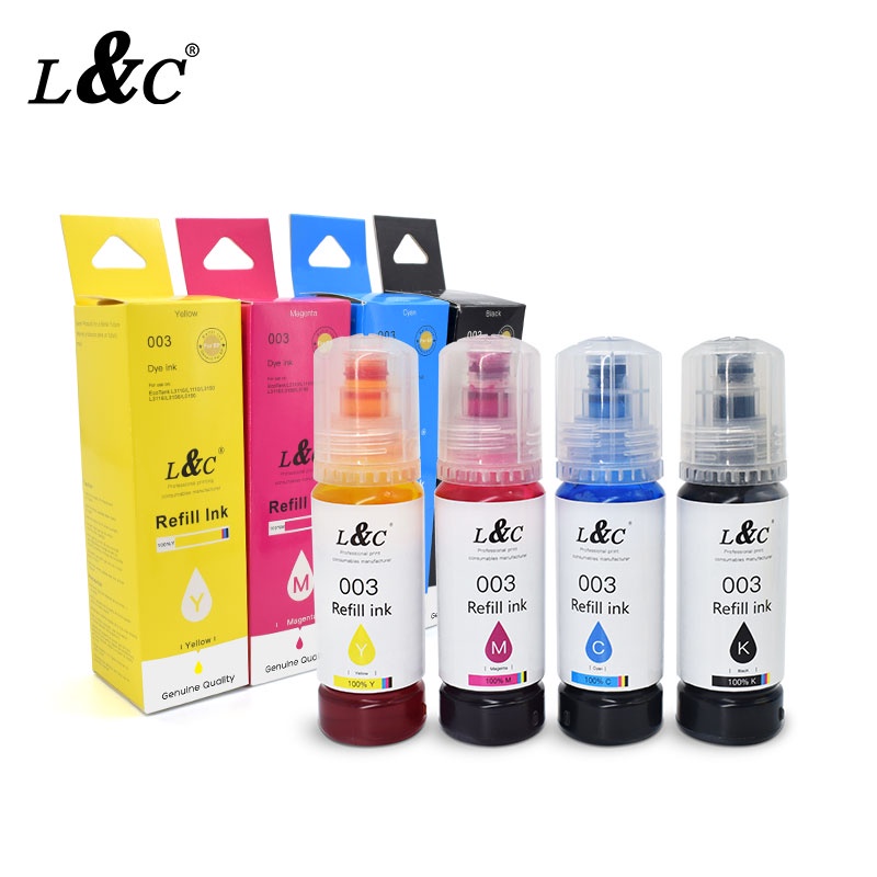 L&C Refill Epson 003 Ink Dye Ink For Printer L3110 L3116 L3150 L3156 L5190 L1110 70ML Shopee