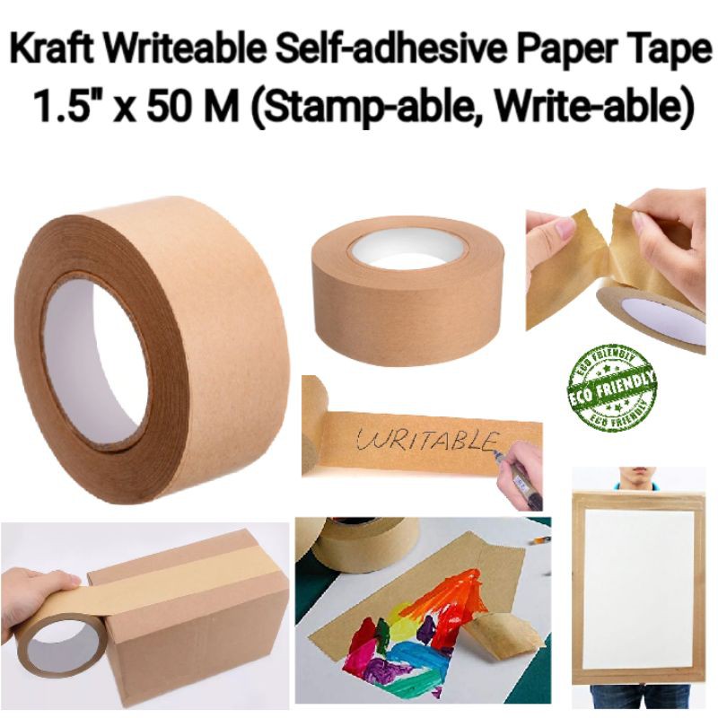 Matte Kraft Writeable Selfadhesive Paper Tape 1.5" x 50 M (Writable