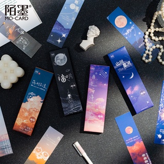 30pcs/box 4 Designs, Literary Landscape Painting Decorative Bookmarks, Luminous Bookmarks Student Stationery and Office Supplies
