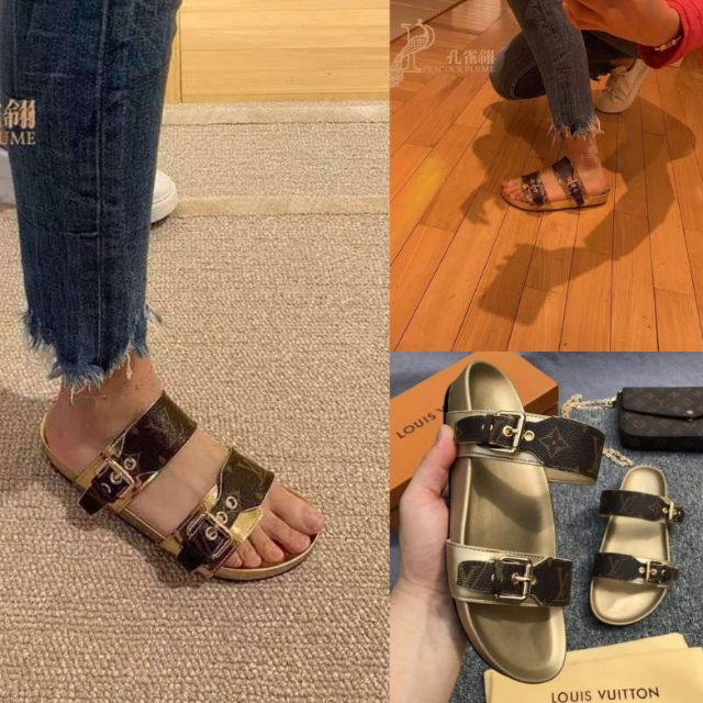 louis vuitton sandals bom dia flat mule