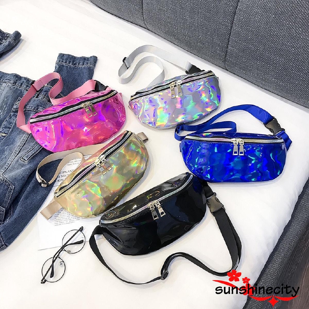 clear glitter fanny pack
