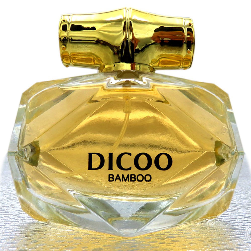 DICCO Bamboo crystal clear glass bottle 