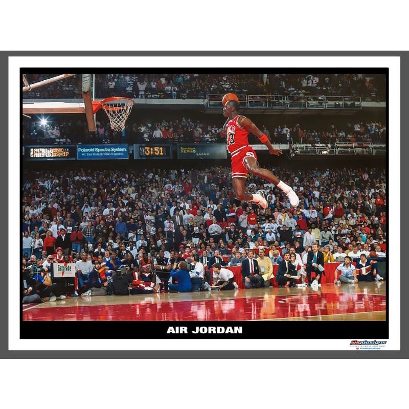 TARPAULIN POSTER BASKETBALL MICHAEL JORDAN FREE THROW DUNK 2x3ft ...