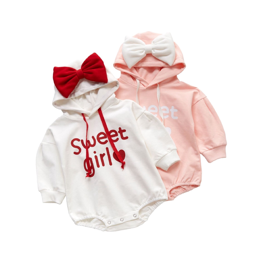 baby girl hooded onesie