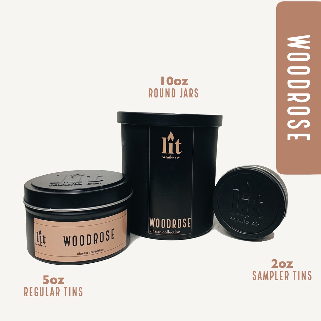 Lit Candle Co Scented Soy Candle Woodrose Shopee Philippines