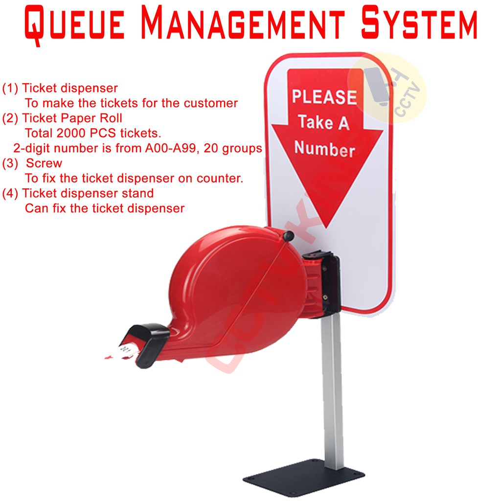 Queueing Machine System Queue Ticket Dispenser Waiting Number