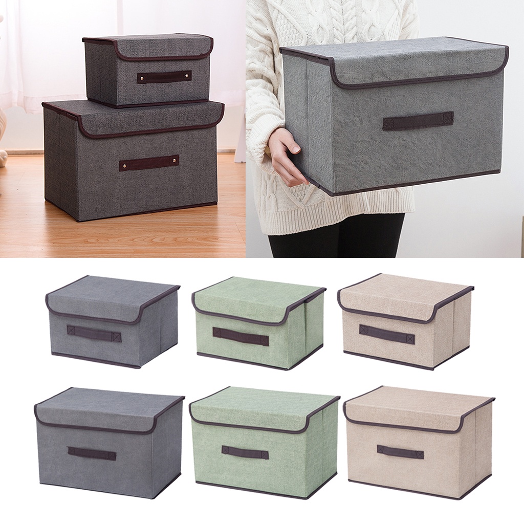 2 in 1 Plain Color Foldable Storage Box Organizer Clothes Organizer