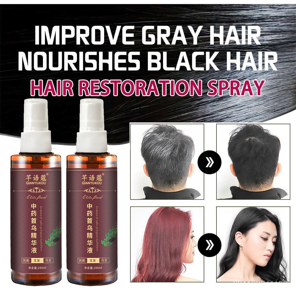 Black Hair Dyeing Spray Black Hair Shampoo Polygonum Multiflorum Serum ...