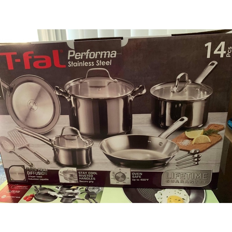 TFAL TFAL not TEFAL COOKWARE SET USA NO BLACK Red 17pcs STAINLESS