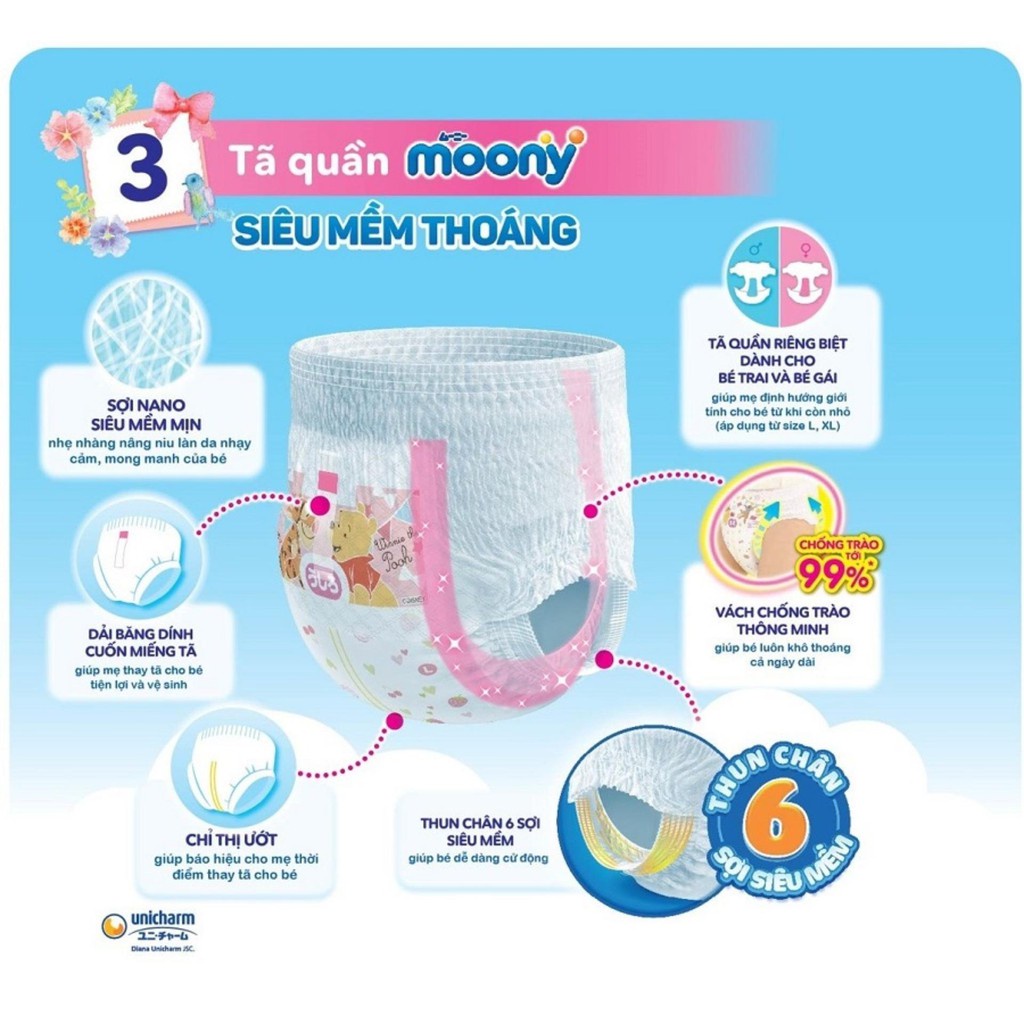 Moony Diapers Size XL38 Girl