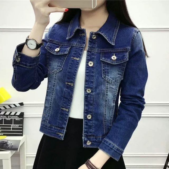 Korean Denim maong jacket w/side pocket | Shopee Philippines