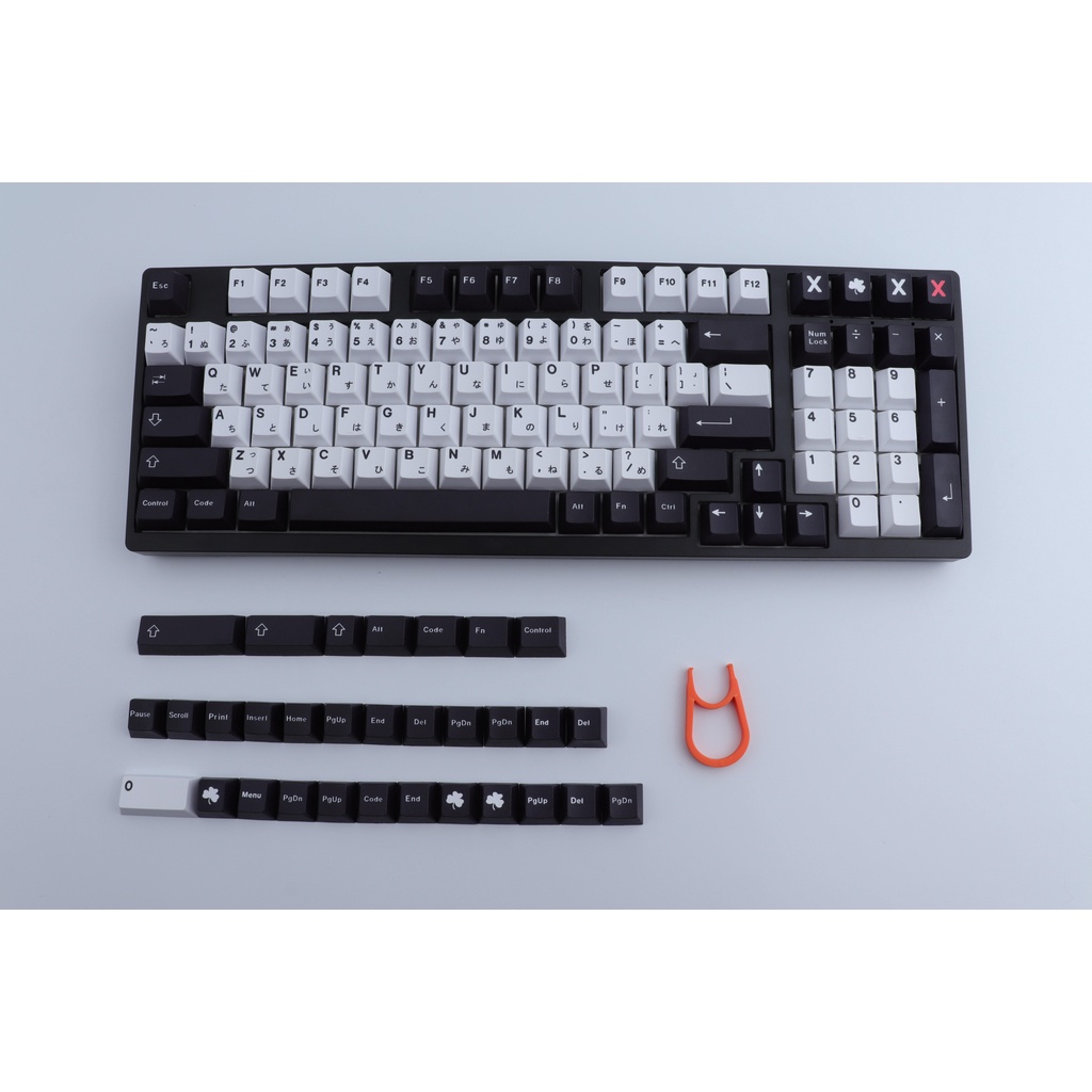 GMK Black and white keycaps, 129 Keys keycaps Cherry Profile DYESUB