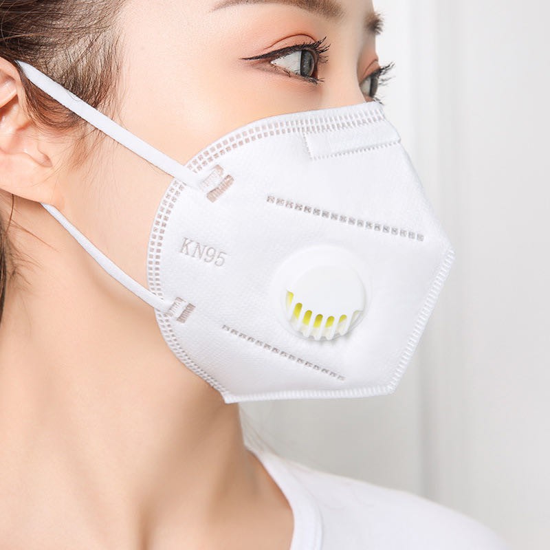KN95 N95 Mask Valved Face Mask KN95 Protection Face Mask Grey White