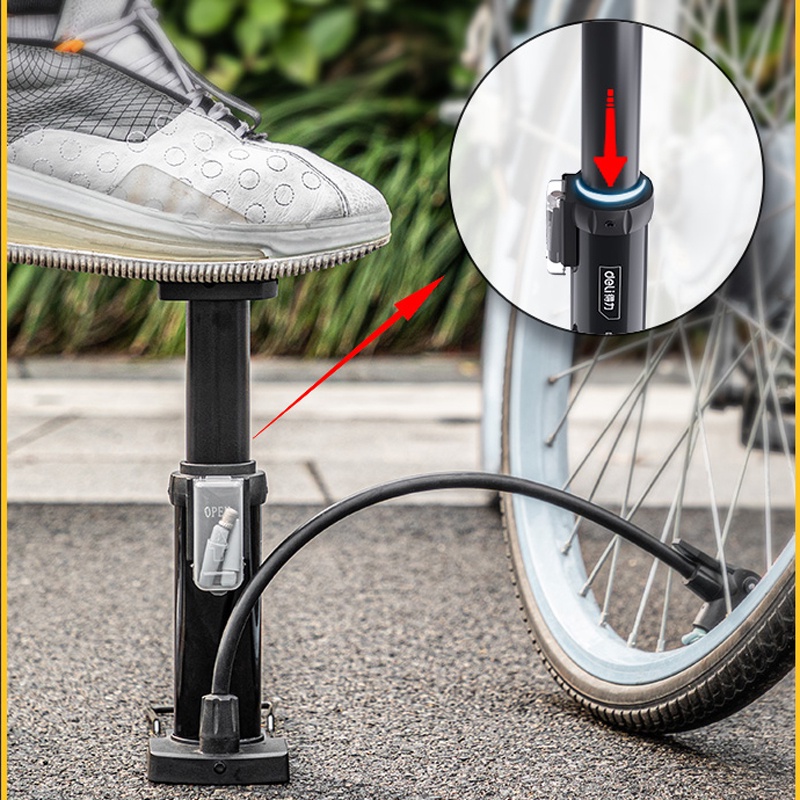Deli Hand/Foot Pump High Pressure Portable Pump For Bike Motorcycle