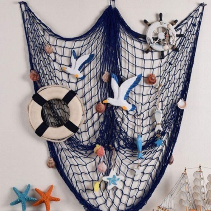 Custom mediterranean themed decorations Mediterranean Style Handmade Woven Diy Fishing Net Seaside Wall Hanging Beach Theme Nautical Party Decoration Home Photo Props Shopee Philippines