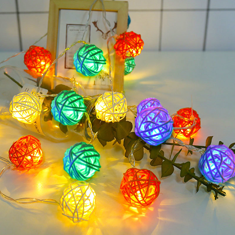 2M cotton ball LED string lights/small round lights for outdoor