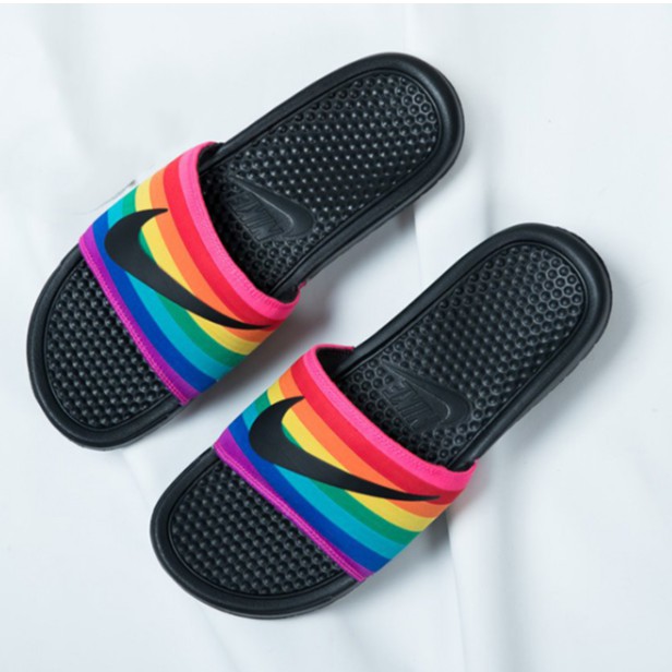 nike benassi rainbow