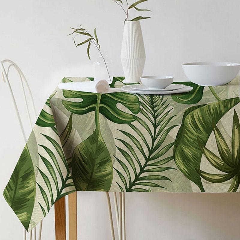 【9 Style】Table Cloth Cover Plants Printed TableCloth Green Leaf Table