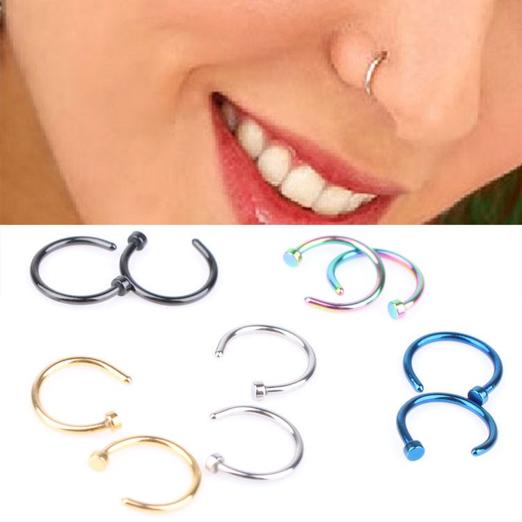 1pc8 Nasenring Septum Ring Nasenpiercing Nase Piercing Hufeisen Nasen Lippe Shopee Philippines